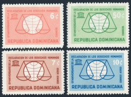 Dominican Rep 589-590,C130-C131,MNH.Mi 814-817. Declaration Of Human Rights,1963 - Dominique (1978-...)