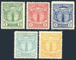 Dominican Rep O10-O14, Hinged. Mi D10-D14. Official 1928. Columbus Lighthouse. - Dominica (1978-...)