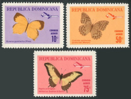 Dominican Republic C146-C148,hinged.Michel 873-875. Butterflies 1966. - Dominique (1978-...)