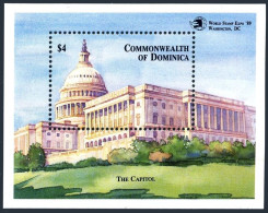 Dominica 1203, MNH. Mi Bl.157. World Stamp EXPO-1989. The Capitol, Washington. - Dominica (1978-...)