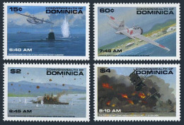 Dominica 1369,1371,1374-1375,MNH. Japanese Attack On Pearl Harbor-50,1991.Planes - Dominica (1978-...)