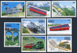 Dominica 1287-1294, 1295-1296 Sheets, MNH. Cog Trains Of Switzerland, 1991. - Dominica (1978-...)