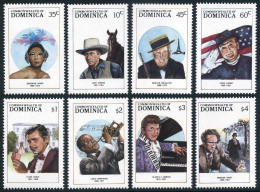 Dominica 1091-1098, MNH. Mi 1122-1129. Entertainers, 1988. Gary Cooper,Armstrong - Dominica (1978-...)