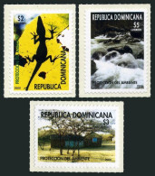 Dominican Rep 1372-1374, MNH. Environmental Protection,2000.Lizard,River Rapids. - Dominique (1978-...)
