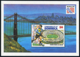 Dominica 1692 Sheet,MNH.Mi Bl.267. World Soccer Cup USA-1994.Stanford Stadium. - Dominica (1978-...)