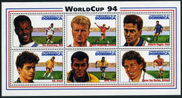 Dominica 1690 Af Sheet,MNH.Mi 1858-1863 Klb. World Soccer Cup USA-1994.Players. - Dominica (1978-...)