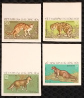 North Vietnam Viet Nam MNH Imperf Stamps 1973 : Wild Animals / Dhole / Leopard / Bengal Cat / Otter (Ms274) - Vietnam