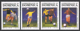 Dominica 935-938, MNH. Michel 949-952. World Soccer Cup Mexico-1986. - Dominica (1978-...)