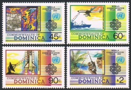 Dominica 800-803,804,MNH.Mi 814-817,Bl.82. Communications Year IWY-1983.Shuttle, - Dominique (1978-...)