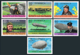 Dominica 562-568, MNH. Mi 568-574. Charles Lindbergh, Graf Zeppelin, 1978. Map. - Dominica (1978-...)