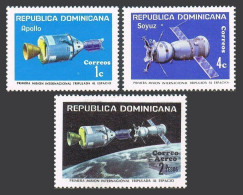 Dominican Rep 742-743, C230, MNH. Apollo-Soyuz Space Test Project, 1975. - Dominique (1978-...)