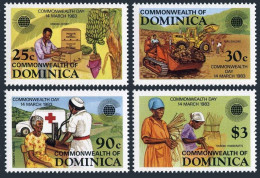 Dominica 796-799,MNH.Michel 810-813. Commonwealth Day,1983.Banana Industry,Road - Dominique (1978-...)