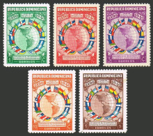 Dominican Rep 351-355, MNH. Mi 365-369. Pan American Union, 50th Ann. 1940.Flags - Dominique (1978-...)