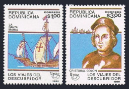 Dominican Rep 1109-1110, MNH. Michel 1444-1445. UPAEP-1991. Columbus. Ship. - Dominique (1978-...)