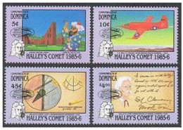 Dominica 945-948,949.MNH. Halley's Comet,Plane,M.Twain.Nasir Al Tusi,astronomer. - Dominique (1978-...)