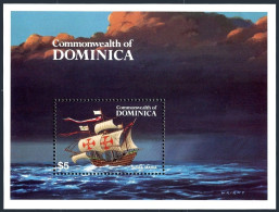 Dominica 846, MNH. Michel 860 Bl.89. Columbus Ship Santa Maria. 1984. - Dominique (1978-...)