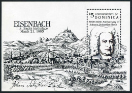 Dominica 914, MNH. Michel 928 Bl.101. Johann Sebastian Bach, 1985. - Dominique (1978-...)