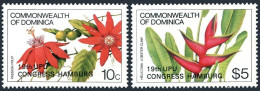 Dominica 852-853, MNH. Mi 861-862. UPU Congress,1984. Passion Fruit,Lobster Claw - Dominique (1978-...)