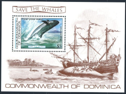 Dominica 795 Sheet, MNH. Michel 809 Bl.81. Save The Whales, 1983. Pygmy Sperm. - Dominica (1978-...)