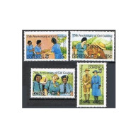 Dominica 886-889,890, MNH. Mi 900-903,Bl.96. Girl Guides-75, 1985. Baden-Powell. - Dominique (1978-...)
