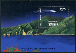 Dominica 949, MNH. Michel 963 Bl.108. Halley's Comet, 1986. - Dominique (1978-...)