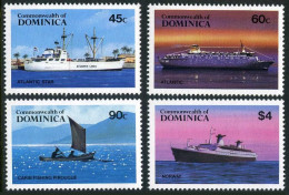 Dominica 842-845,846,MNH. Ships 1984:Atlantic Star,Atlantic,Pirogue,Santa Maria. - Dominica (1978-...)