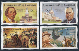 Dominica 763-766,767, MNH. Mi 777-781. George Washington,Franklin Roosevelt.1982 - Dominique (1978-...)