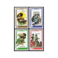Dominica 754-757, MNH. Michel 768-771. Paintings By Norman Rockwell 1982. Dog. - Dominique (1978-...)