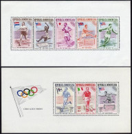 Dominican Rep 478a, C99a A, B, MNH. Mi Bl.3A-4A, 3B-4B. Olympics Melbourne-1956. - Dominica (1978-...)