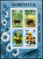 Dominica 371a, MNH. Michel Bl.19. 1973. Cyrique Crab, Land Crab, Breadfruit, - Dominica (1978-...)