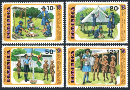 Dominica 630-633, MNH. Michel 637-640. Girl Guides-50, 1979. Cooking, Flag. - Dominica (1978-...)