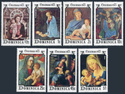 Dominica 447-453, Hinged. Christmas 1975. Filippo Lippi, Bellini, Bottichelli, - Dominique (1978-...)