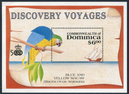 Dominica 1305-1306,MNH.Mi Bl.178-179.Discovery Voyages,1991.Columbus Ships,Macaw - Dominique (1978-...)
