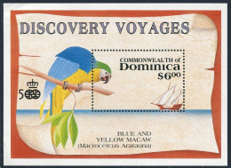 Dominica 1305-1306,MNH.Mi Bl.178-179.Discovery Voyages,1991.Columbus Ships,Macaw - Dominica (1978-...)