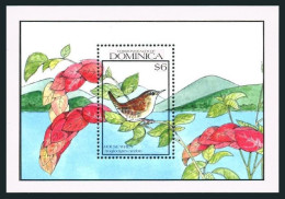 Dominica 1249-1250,MNH.Mi Bl.168-169. Birds 1990.House Wren,Imperial Parrot. - Dominique (1978-...)