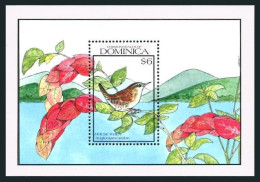 Dominica 1249-1250,MNH.Mi Bl.168-169. Birds 1990.House Wren,Imperial Parrot. - Dominica (1978-...)