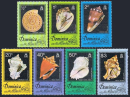 Dominica 513-520, MNH. Mi 517-523, 524 Bl.41. Seashells 1976. Sandals, Conch, - Dominica (1978-...)