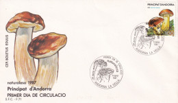 FDC 1987 ANDORRA ESPAÑOLA - Mushrooms