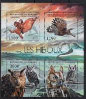 BURUNDI - OISEAUX - HIBOUX - N° 1718 A 1721 ET BF 269 - NEUF** MNH - Uilen