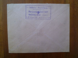 Enveloppe Sellerie Bourrellerie Benjamin Ouchet Flamme Richelieu Cité Du Cardinal Indre Et Loire 1966 G - 1961-....
