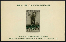 Dominican Rep 508a Sheet, Un-gummed Corner.Mi Bl.23. Trujillo Regime,29 Ann.1959 - Dominicaanse Republiek