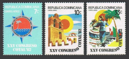 Dominican Rep C362-C364, MNH. Michel 1342-1344. Tourism-1982.Cathedral,Dancers.  - Dominican Republic