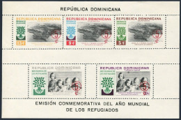 Dominican Rep CB20a,CB20a Imperf, MNH. World Refugee Year WRY-1960, Surcharged. - Dominicaanse Republiek