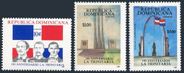 Dominican Rep 1041-1043, MNH. Michel 1571-1573. Trinitarians-150,1988. Patriots. - Dominikanische Rep.