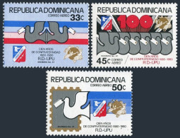 Dominican Rep C323-C325,C326, MNH. Michel 1284-1286, Bl.38. UPU Conference 1980. - Dominican Republic