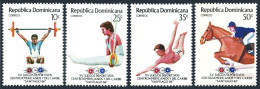 Dominican Rep 974-977, MNH. Mi 1496-1499. Weight Lifting, Gymnastics, Equestrian - Dominican Republic