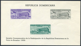 Dominican Rep C110a Sheet, MNH. Michel Bl.20. EXPO Brussels-1958. Pavilion. - Dominicaanse Republiek