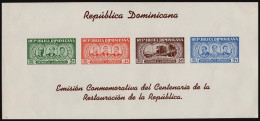 Dominican Rep 586a, MNH. Michel 807-810 Bl.33. Restoration, 100, 1963. Politics. - Dominicaanse Republiek