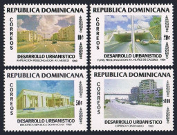 Dominican Rep 1081-1084,MNH.Michel 1612-1615. Urban Renewal,1990.Highway,Library - Dominican Republic