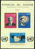 Ecuador 753De,imperf, MNH. Mi Bl.25. Albert Schweitzer, Famous Politicians, 1966 - Equateur